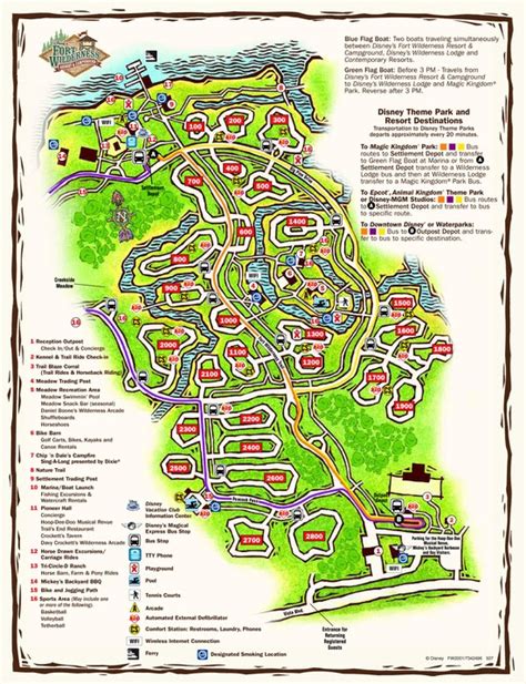 Beautiful Beach Resort: Disney Resorts -- Fort Wilderness Resort & Campground map