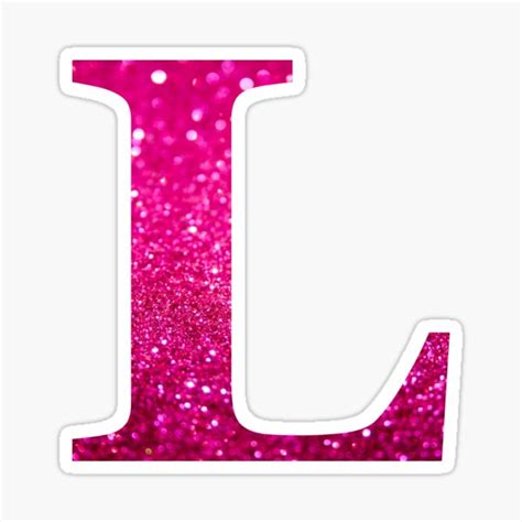 Letter L Pink Glitter Stickers for Sale | Glitter stickers, Pink ...