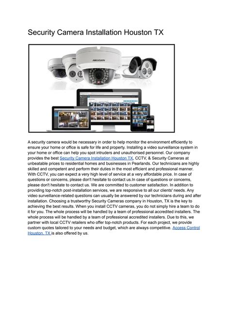 Security Camera Installation Houston TX by Avenger Security - Issuu