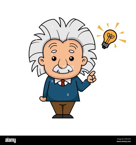 Albert Einstein Cartoon Character Has Idea Stock Vector Image & Art - Alamy