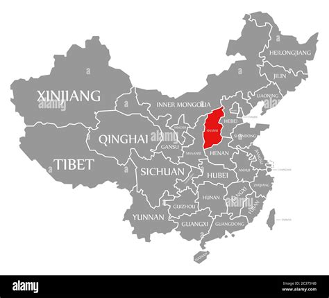 Map china shanxi highlighted hi-res stock photography and images - Alamy