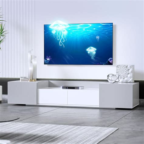Modern Low Profile TV Stand with Storage Cabinet and Drawers, Minimalist Entertainment Center ...