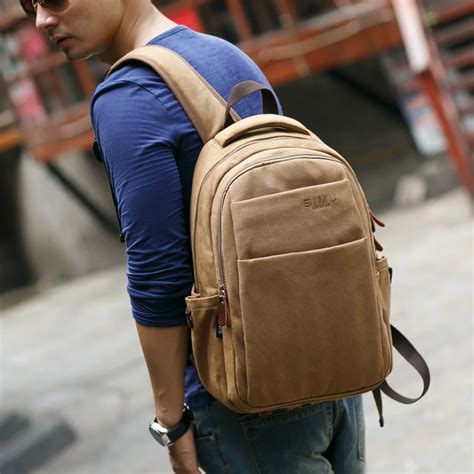 Simu Canvas Backpack Vintage Canvas Laptop Men's Backpack School Bag Rucksack Daypack 2017 New ...