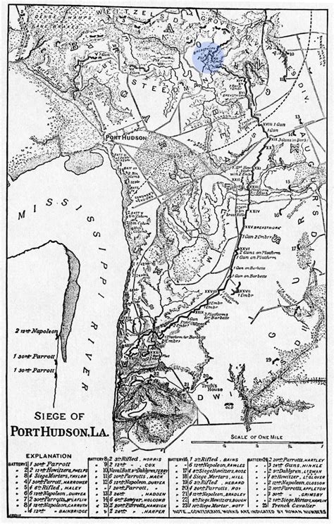 Map of Port Hudson Battlefield