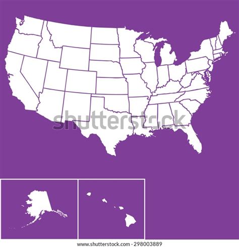 Silhouette Outline Map United States America Stock Illustration ...