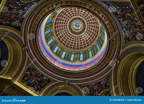 Oklahoma State Capitol Dome with Paintings and Ornate Detail the State Seal at the Center of the ...