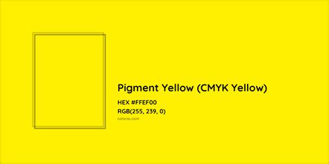 About Pigment Yellow (CMYK Yellow) - Color codes, similar colors and ...