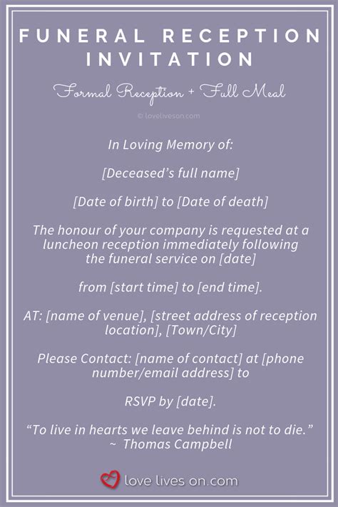 Sample Funeral Invitation Wording - Blogs