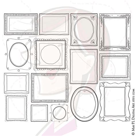 Handdrawn Doodle Clipart Frame Clip Art Commercial Use Decorative ...