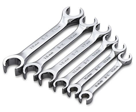 SK PROFESSIONAL TOOLS Flare Nut Wrench Set, Alloy Steel, Chrome, Range ...