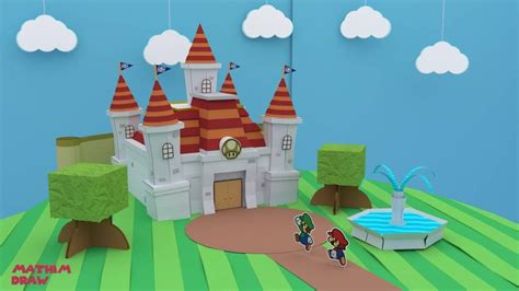 Peach castle (paper mario 64)with color splash style | Paper Mario Amino