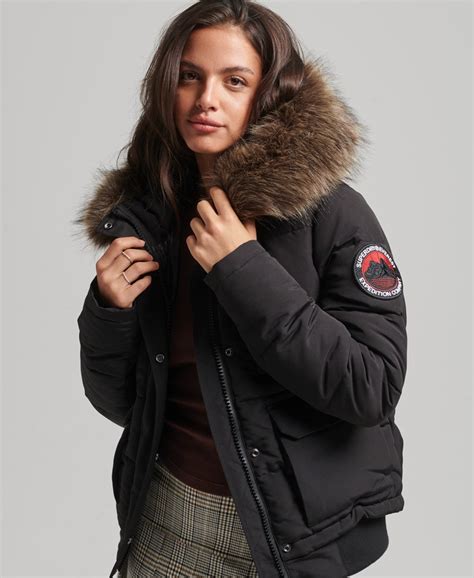 Women's - Everest Bomber Jacket in Black | Superdry IE