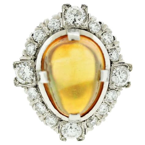 Antique, Mid Century, 1940s, 18ct Gold, French, Fire Opal Ring at 1stDibs | antique fire opal ring