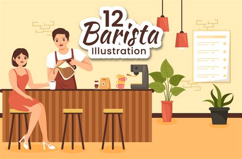 12 Barista Making Coffee Illustration Graphic by denayunecf · Creative ...