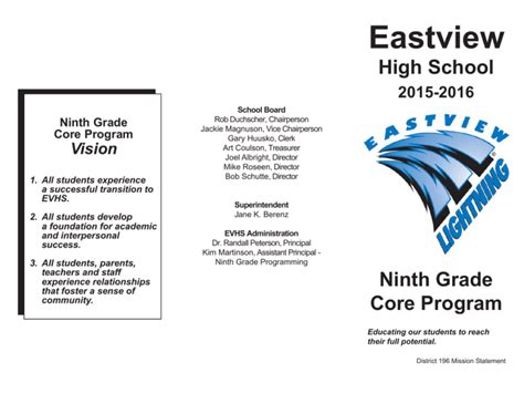 Eastview High School 2015-2016 Vision