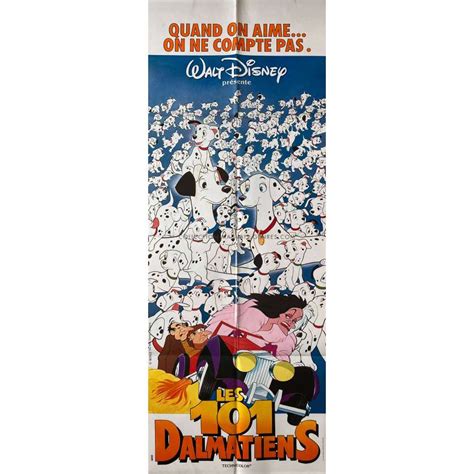 101 DALMATIANS French Movie Poster - 23x63 in. - 1961/R1980