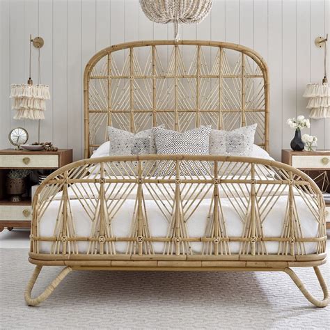 Rattan Boho Bed Frame Queen / Age of Aquarius Boho Chic Bed | Belle Escape | Rattan bed ...