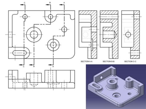 Sectional View Engineering Drawing Exercises at GetDrawings | Free download