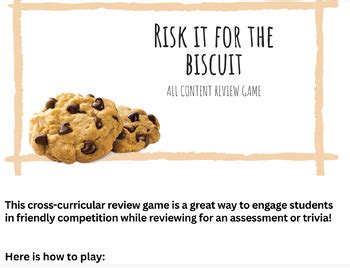 Risk it for the Biscuit Review Game-ALL CONTENTS! by SocialStudieswithMrsS