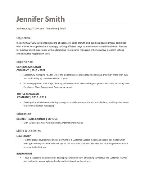 Brown Free Resume Template 110070, MS Word | Resumeway