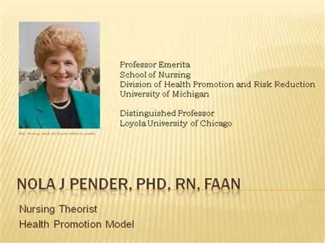 Nola Pender (Nursing Theorist) ~ Bio Wiki | Photos | Videos