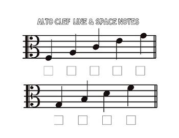 Alto Clef Worksheets -No Prep, Over 50 worksheets! | TPT