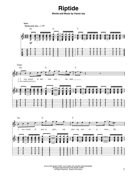 Riptide by Vance Joy - Guitar Tab Play-Along - Guitar Instructor