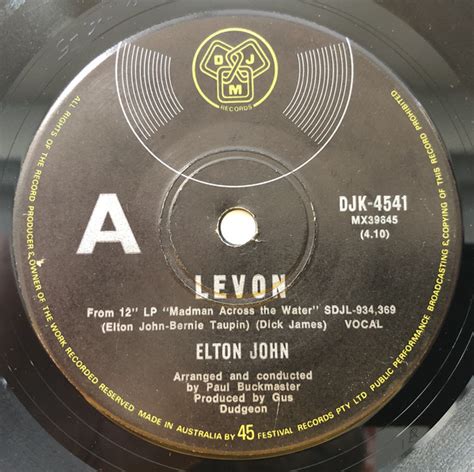 Elton John – Levon (1971, Vinyl) - Discogs