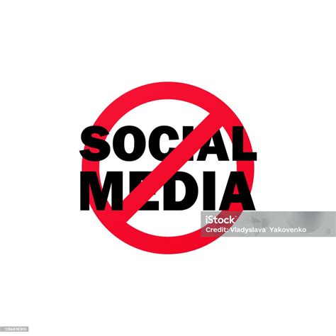 No Social Media Sign Stop Social Media Icon Prohibition Sign Vector Eps 10 Isolated On White ...