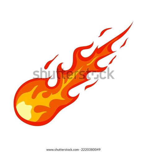 Fire Comet Fireball Drawing On White Stock Illustration 2220380049 ...