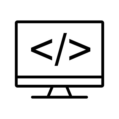 Coding on screen Line Black Icon 548599 Vector Art at Vecteezy