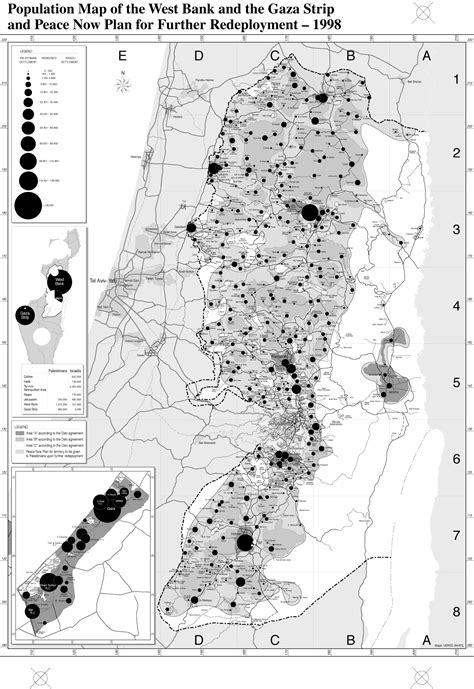 Population Map of the West Bank and the Gaza Strip and Peace Now Plan ...