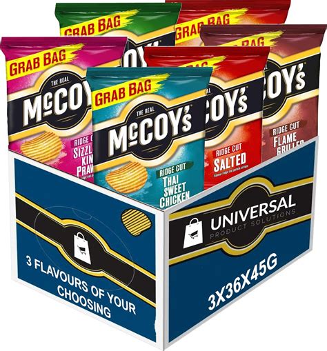 McCoy's Crisps Selection, Pick Any 3 Cases of 36x45g for Any Flavours of Your Choosing : Amazon ...