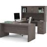Bestar i3 Plus L Shape Computer Desk with Hutch in Bark Gray 63753054287 | eBay