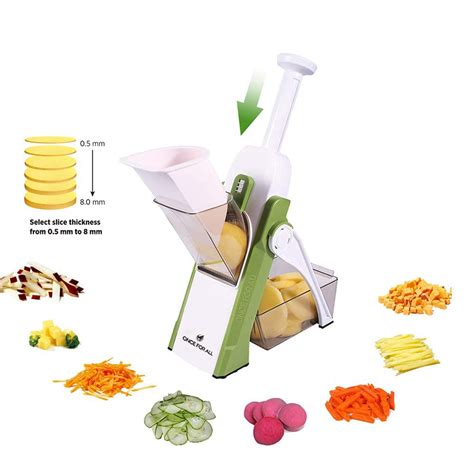 Buy ONCE FOR ALL Mandoline Vegetable Slicer Adjustable Thickness Potato Onion Chopper Safe ...