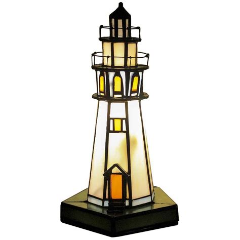 Tiffany Style Stained Glass Lighthouse Accent Table Lamp Tiffany Lamps ...