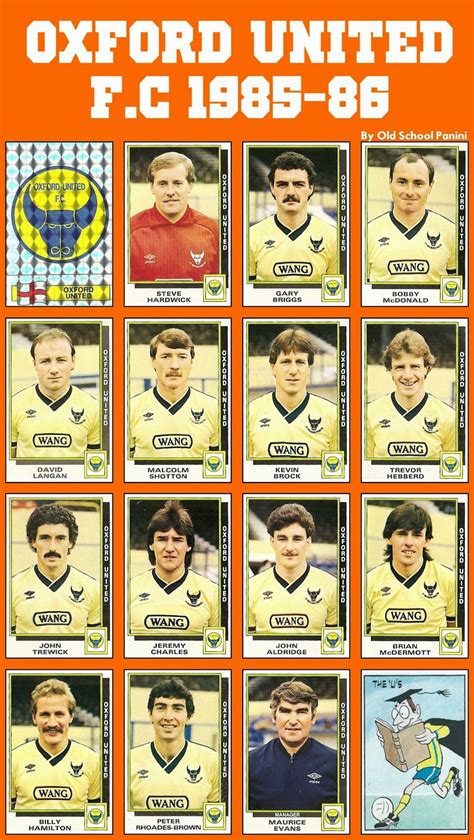 Old School Panini, Oxford United F.C 1985-86