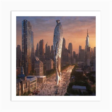 Futuristic Skyscraper 8 Art Print by Artist From The Future - Fy