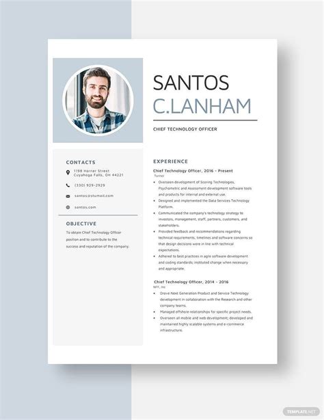 Chief Technology Officer Resume in Pages, Word - Download | Template.net