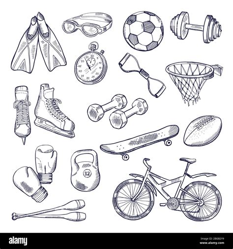 Sports Equipment Clip Art Black And White