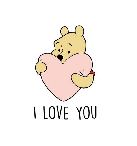 Valentines Day Winnie the pooh Disney Heart I Love You Card | Etsy