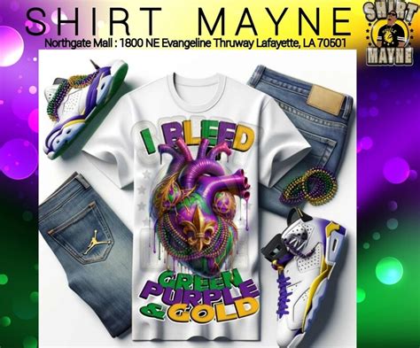 I Bleed Green, Purple & Gold Mardi Gras Shirt