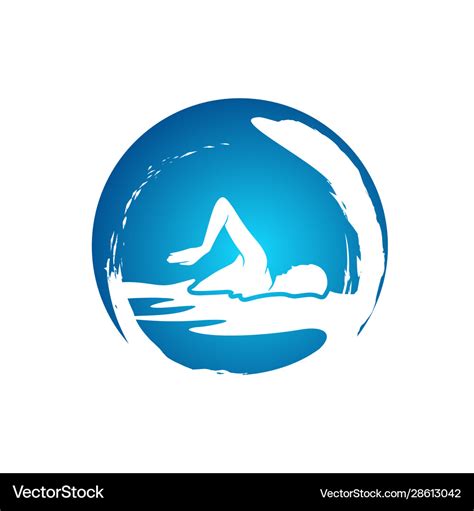 Swimming pool logo template Royalty Free Vector Image