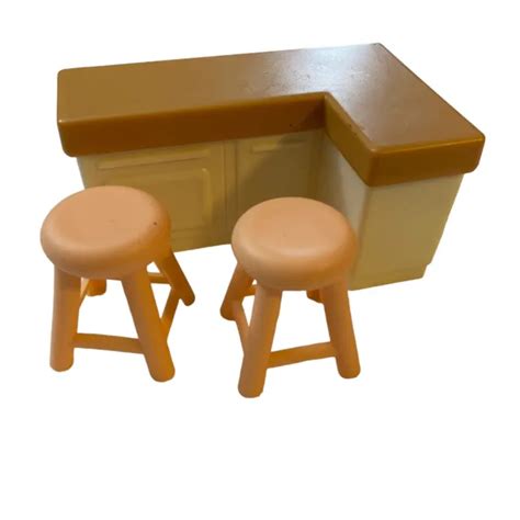 BLUEY FAMILY HOME Dollhouse Furniture Replacement Counter and Stools ...