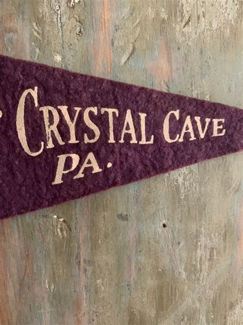 Vintage Crystal Cave PA Pennant Crystal Cave Pennsylvania Native Americans - Etsy