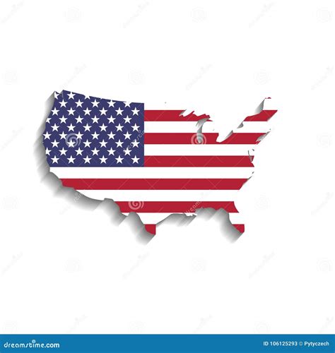 USA Flag in a Shape of US Map Silhouette. United States Stock Vector ...