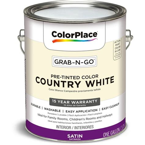 ColorPlace Grab-N-Go Satin Interior Paint, Country White, 1 Gallon - Walmart.com - Walmart.com