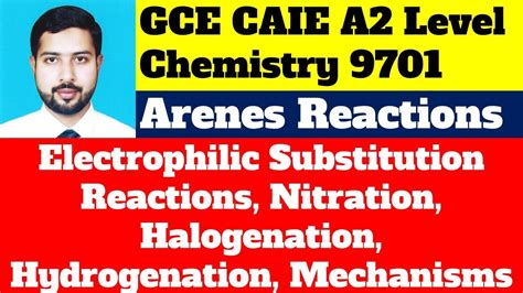 A2 CIE Reactions of Arenes Benzenes Nitration Halogenation Hydrogenation Electrophilic ...
