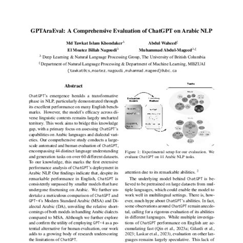 GPTAraEval: A Comprehensive Evaluation of ChatGPT on Arabic NLP - ACL Anthology