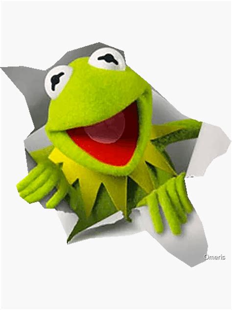 "Kermit the frog smiling meme" Sticker for Sale by Omeris | Redbubble